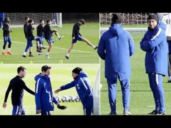 Video: Chelsea Train After Barcelona Loss As Conte Sets Sight On Leicester